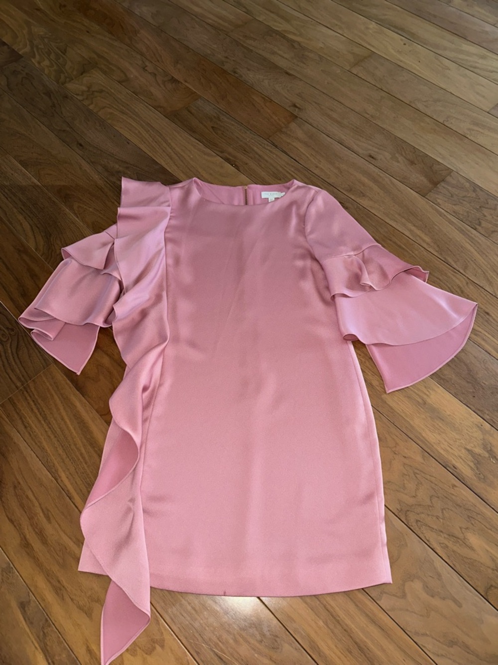 Ted Baker Pink Ruffle Sleeve Maxi Dress
